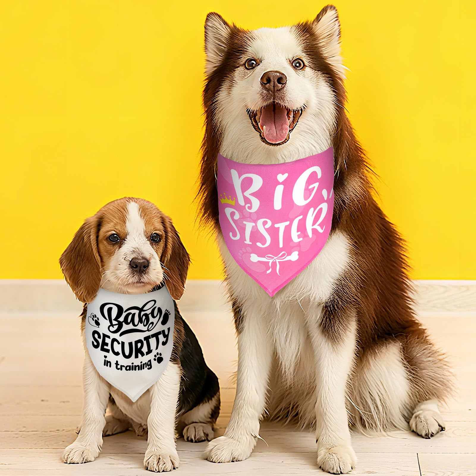 Set di 2 fazzoletti da collo per cani di piccola taglia media e grande, rosa e beige