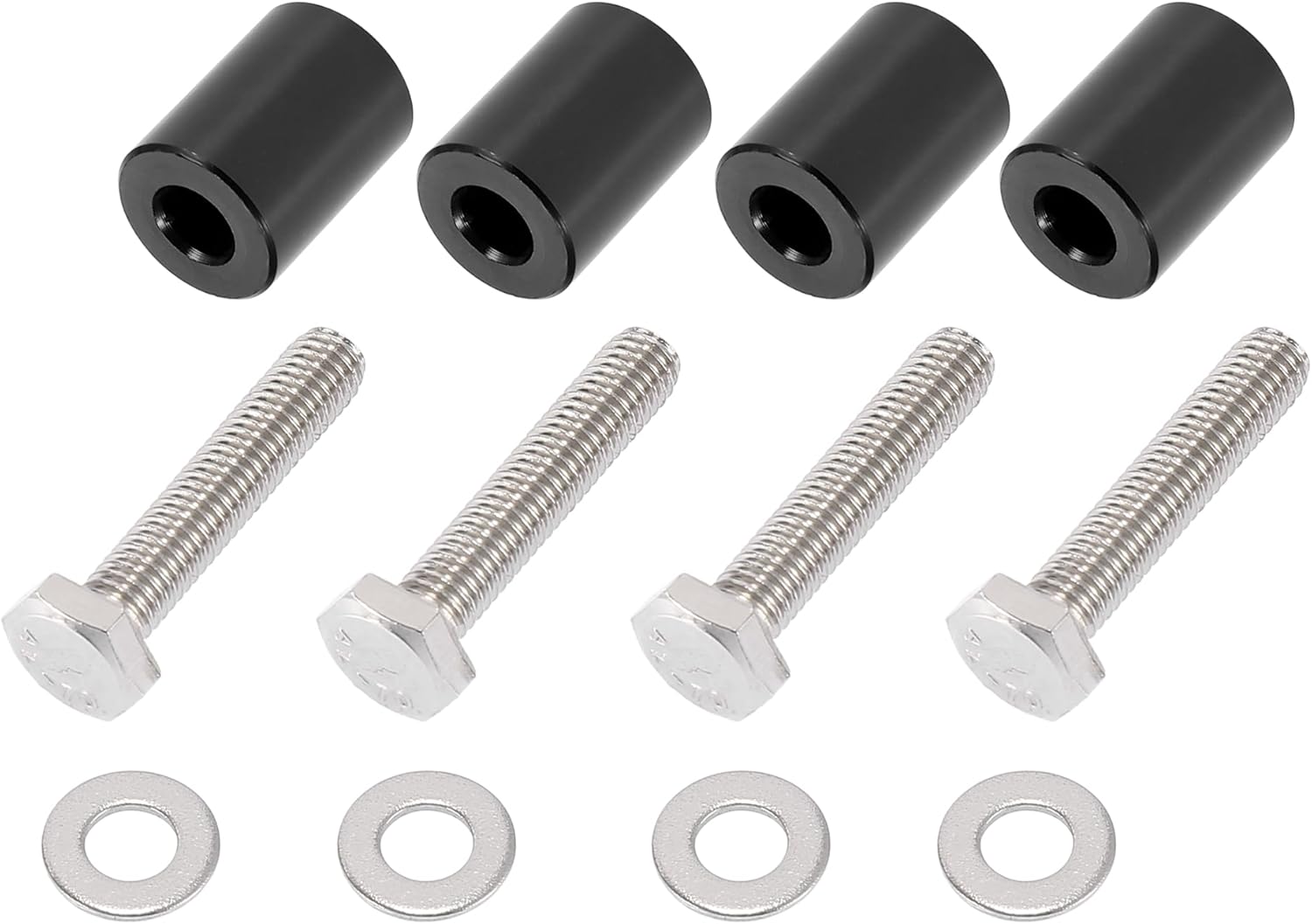 X AUTOHAUX Car Engine Motor Hood Vent Spacer Riser Hood Vent Spacer Riser Kit Aluminum Alloy 8mm Black