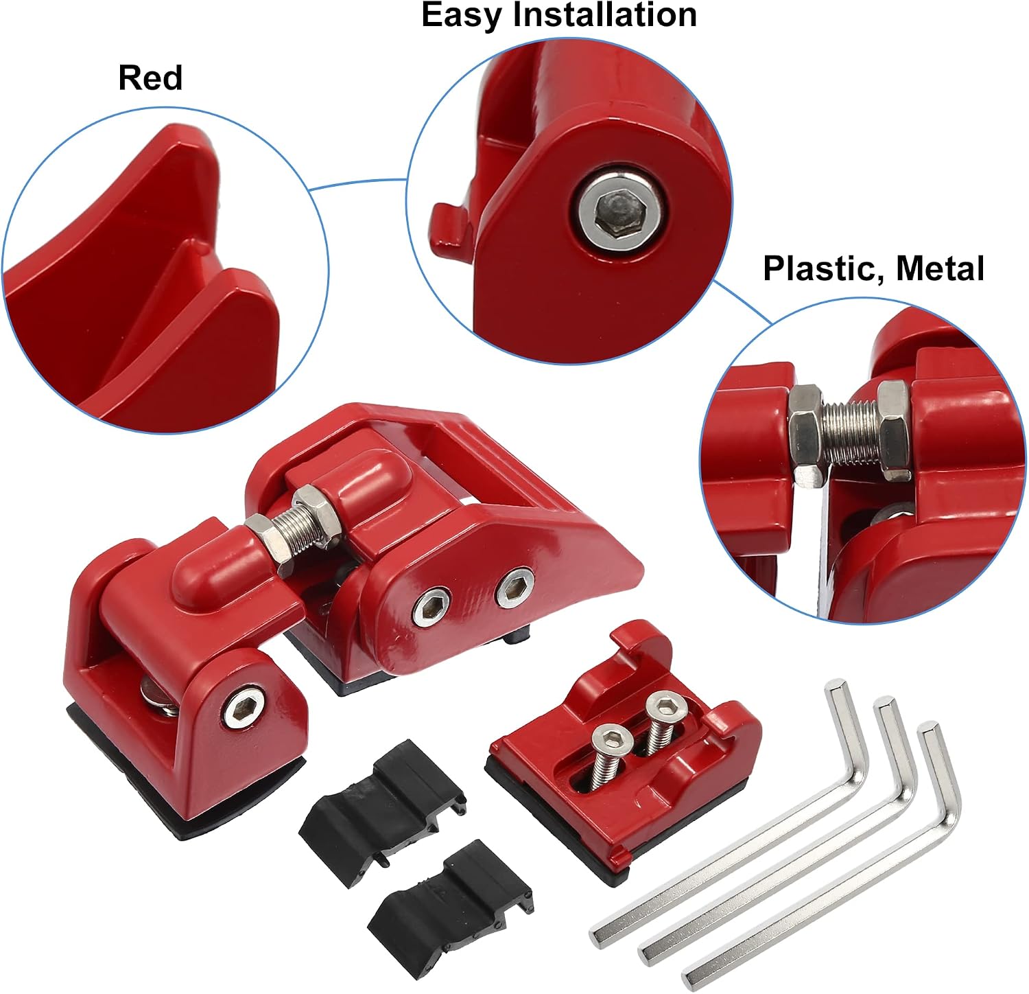 ACROPIX Front Hood Latches Hood Catch Locking Fit for Jeep Wrangler JK - Pack of 4 Red
