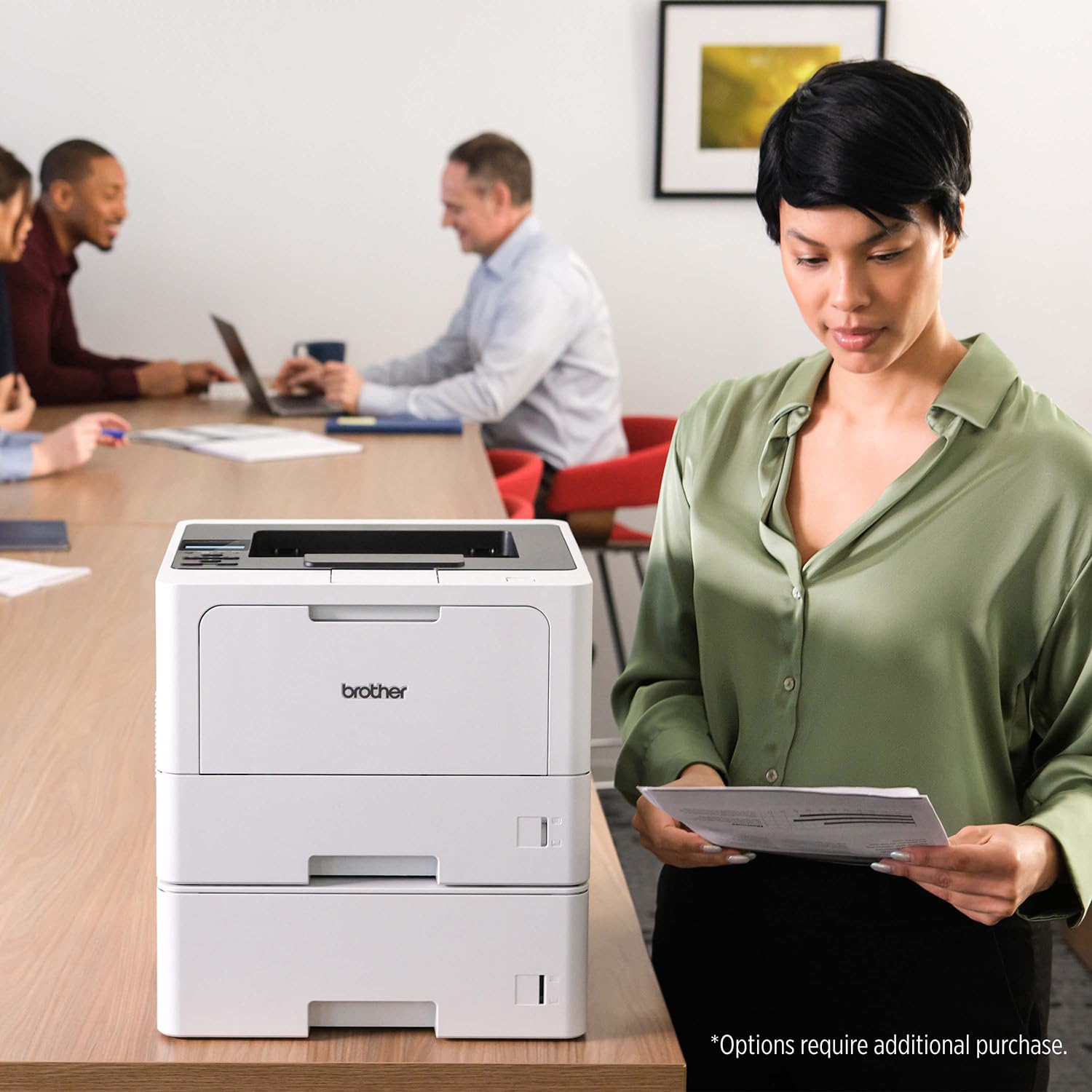 Brother HL-L5210DW - Impresora láser monocromática empresarial con impresión dúplex, manejo de papel versátil, red inalámbrica y Gigabit Ethernet, e impresión móvil, funciona con Alexa | Impresión dúplex automática, conectividad Ethernet, impresión móvil