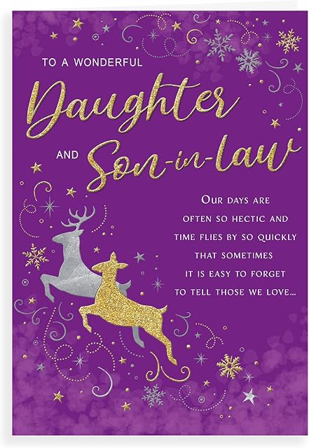 Classic Christmas Card Daughter & Son in Law - 9 x 6 inches - Regal Publishing, Multicoloured, C85387