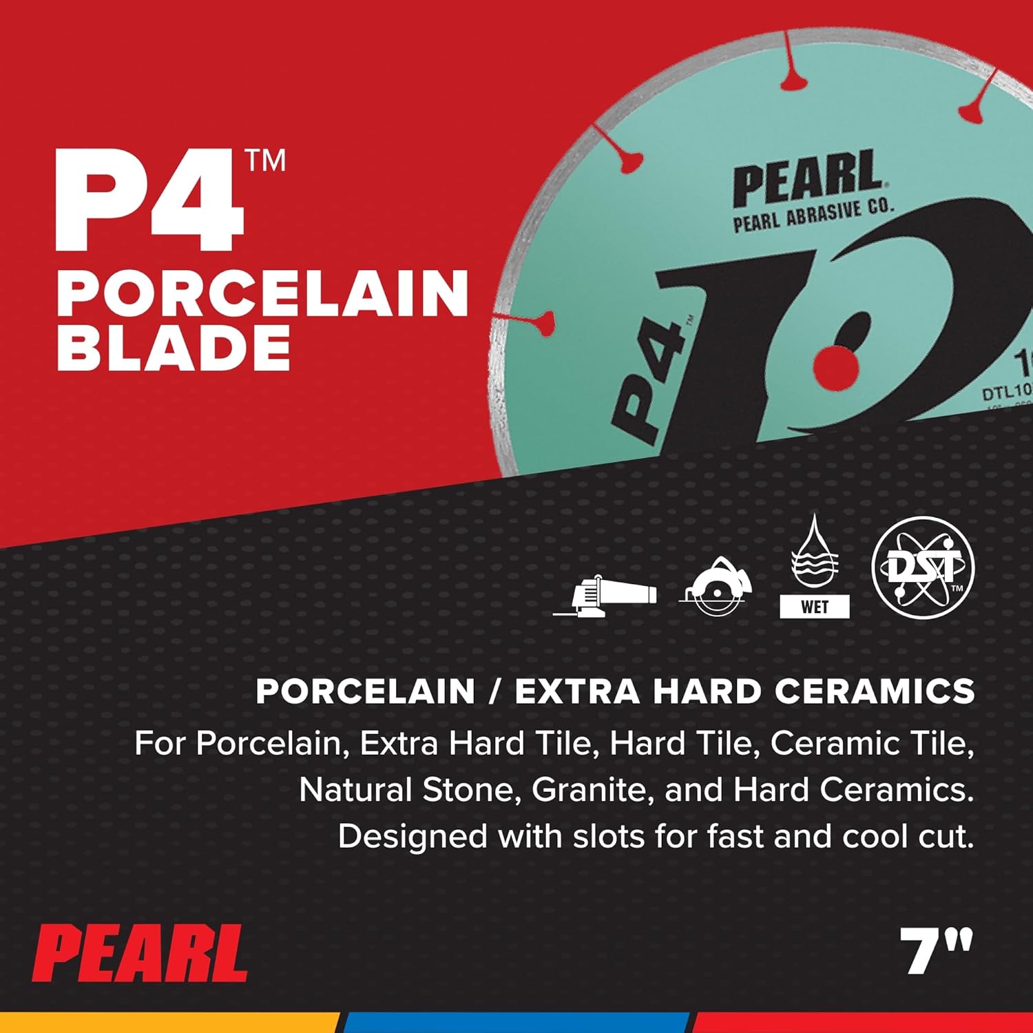 PEARL ABRASIVE CO. P4 Porcelain Blade 7" 5/8" Arbor