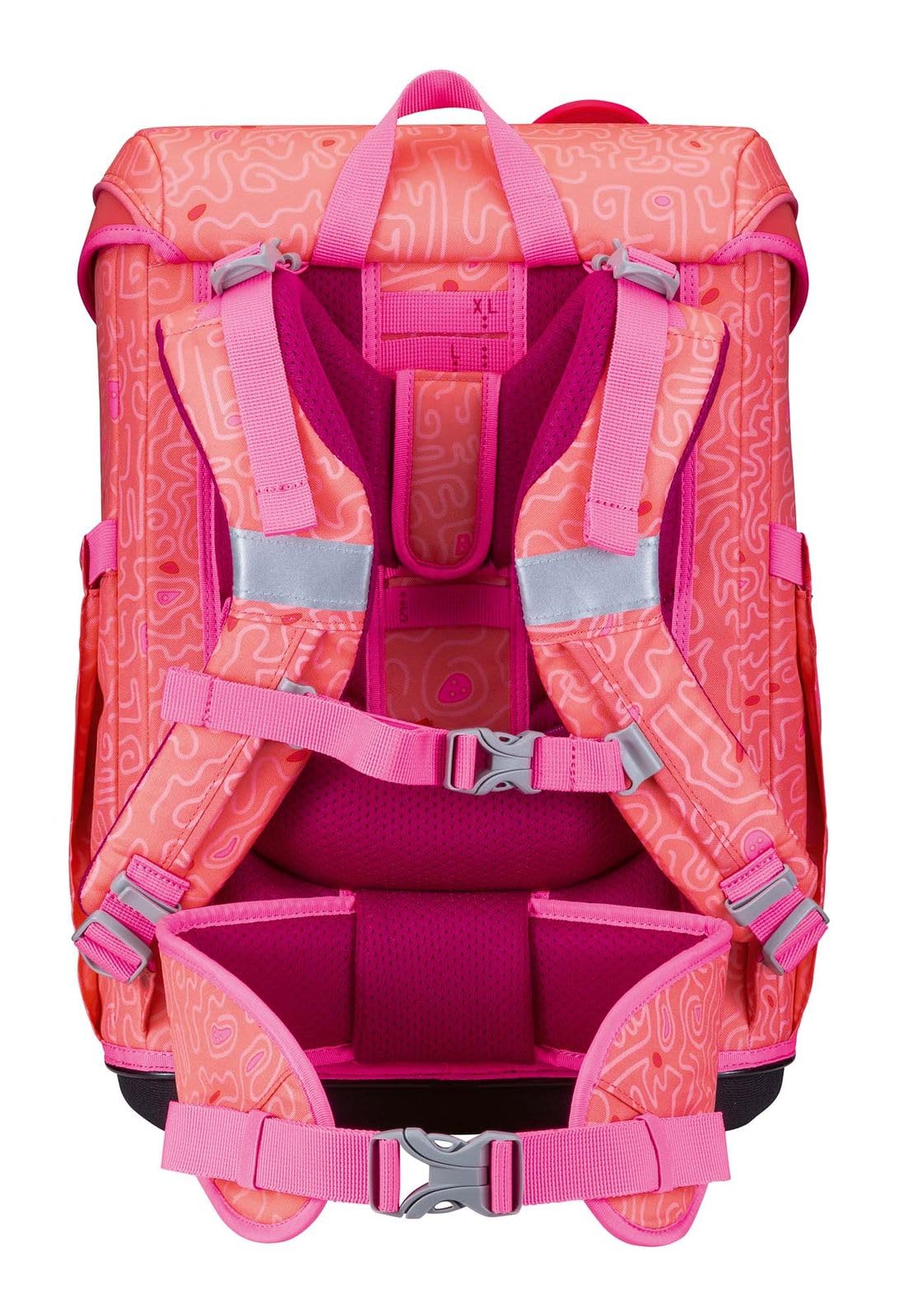 DerDieDas Schulranzen ErgoFlex Easy Superflash Set 6-teilig Coral Reef lachsfarben