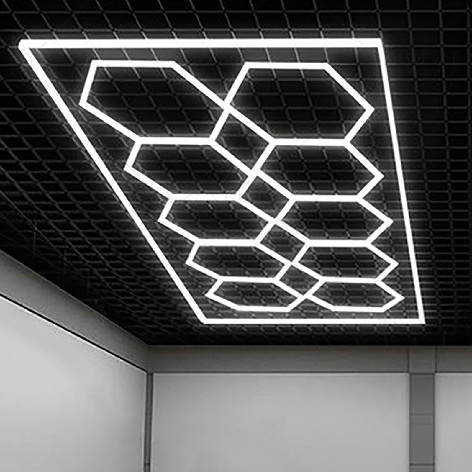 Sześciokątna lampa garażowa LED, lampa sufitowa LED o strukturze plastra
