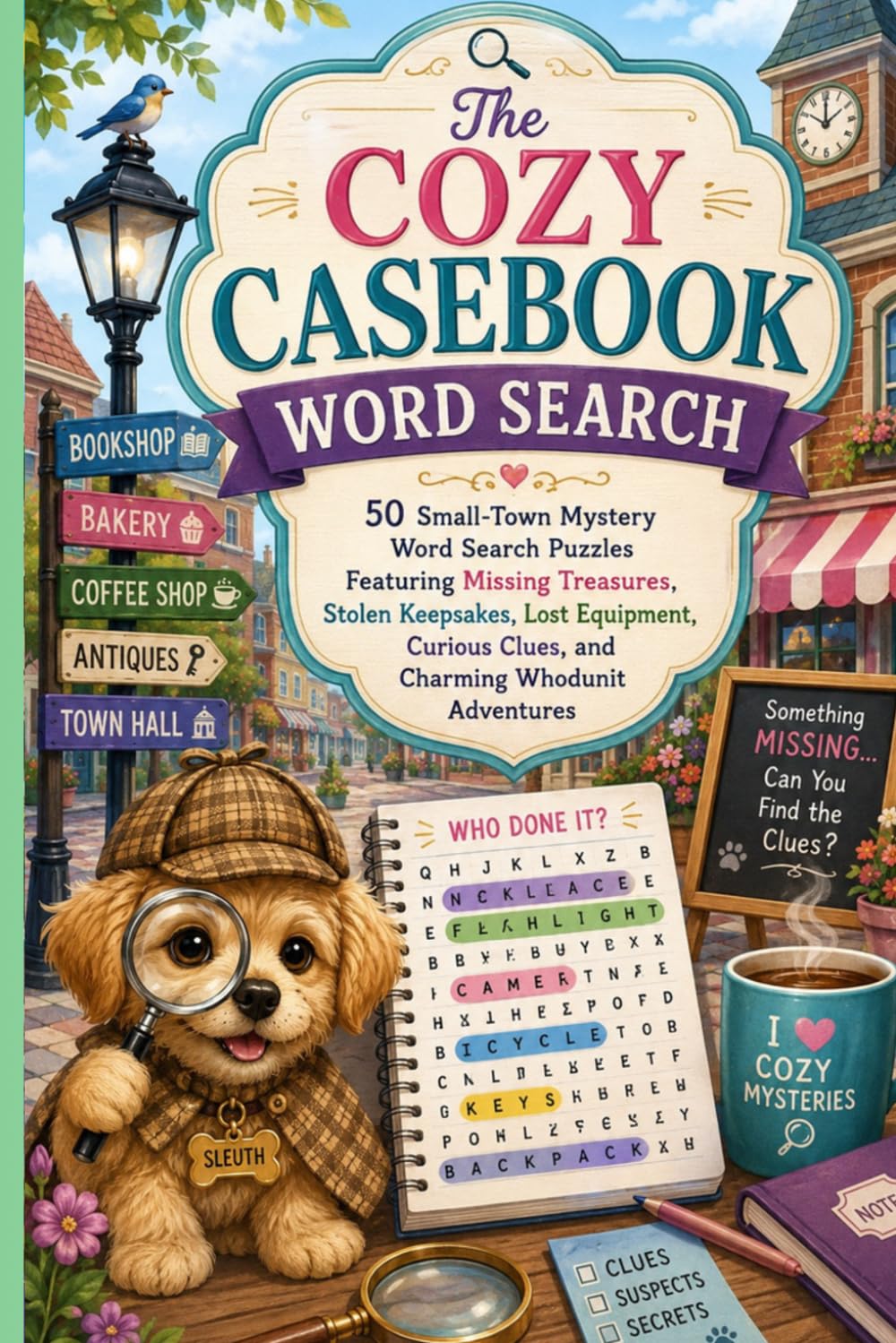 The Cozy Casebook Word Search: 50 Small-Town Mystery Word Search Puzzles Featuring Missing Treasures, Stolen Keepsakes, Lost Equipment, Curious Clues, ... and missing who-dun'-it word searches)