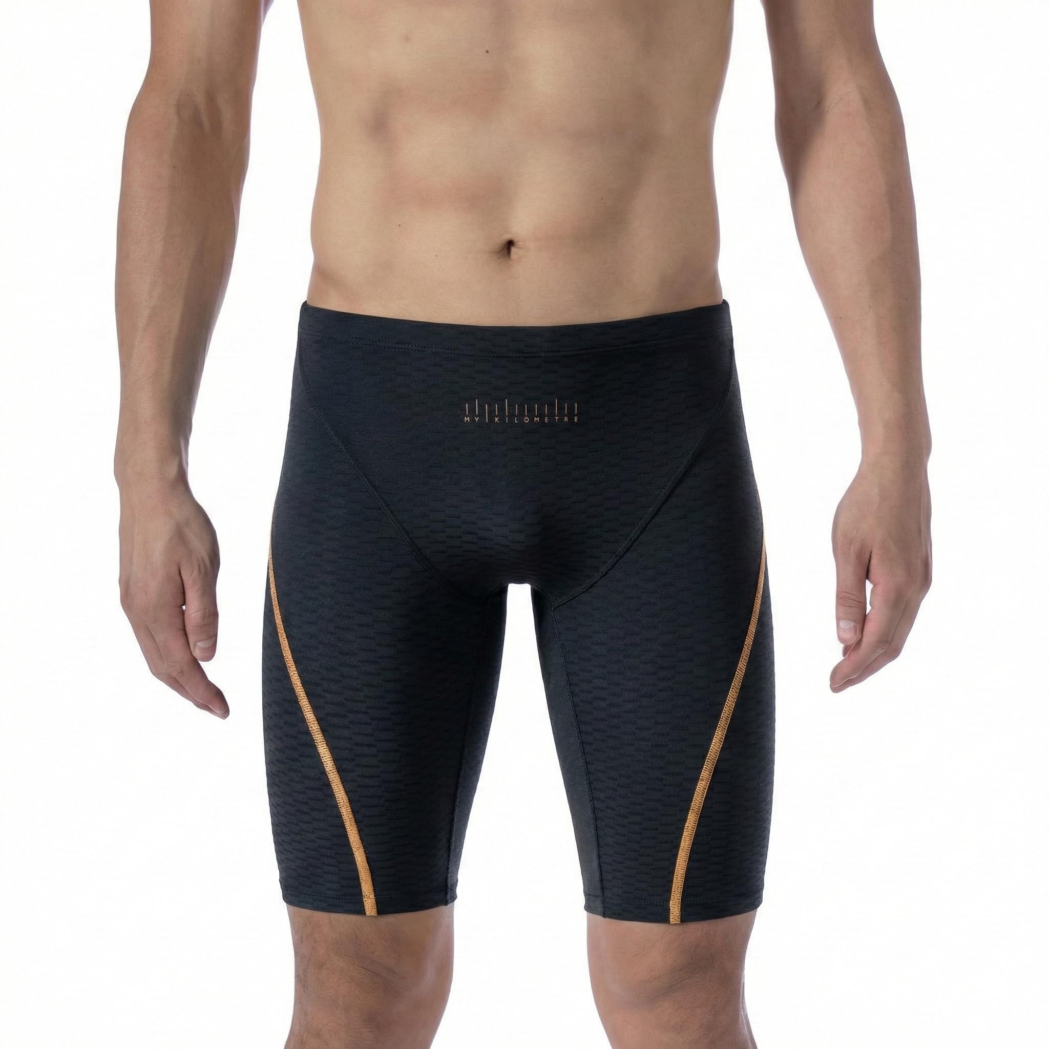 MY KILOMETRE Jammer de Natación Hombre – Bañador de Tejido Plano con Cordón Resistente al Cloro, Secado Rápido, Entrenamiento y Competición, UPF 50+