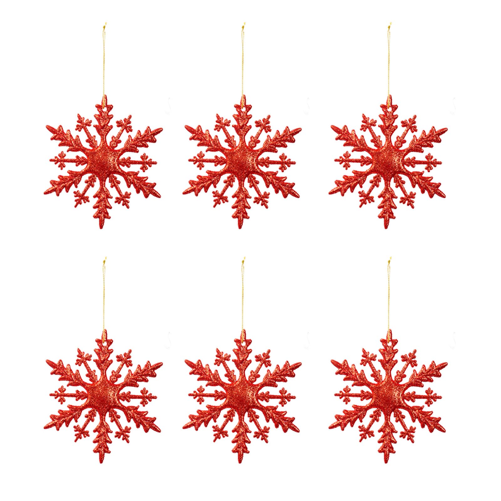 Jazuaiao Of 6 Snowflake Ornaments Design to Resistant Christmas Winter Party Decoration Friendly Christmas Tree Ornaments