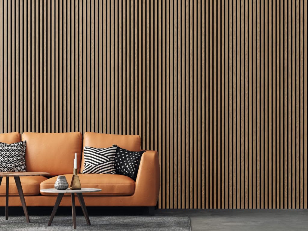 Akustikpaneele AURA Core Oiled Oak 240x60cm | Wandpaneel Holzoptik Eiche geölt | MDF & Filz Wandpanel | acoustic wall panel | Schallschutz Wand | 1 Stück | 1,44 m²