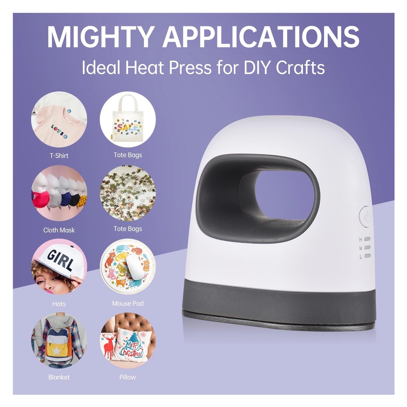 Mini Pressa A Caldo for Magliette, Facile da Usare, A Trasferimento Termico, Macchine Stiro for Vestiti, Borse, Cappelli, Cuscinetti, Coperte, Pelle