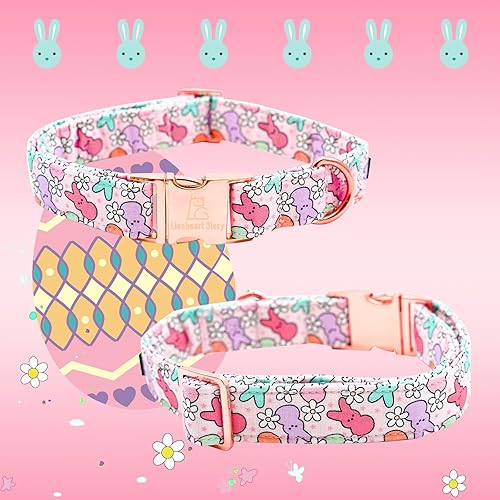 Miniatura 3 de Lionheart glory Collar de Pascua para perro, collar colorido para perros medianos, collares de perro con estampado de conejos, collares de perro de