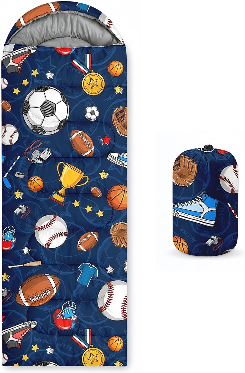 WeCozy Kids Sleeping Bag for Girls Boys, 3 Season Lightweight Waterproof Sleeping Bag with Compression Sack for Camping in Warm Cold Weather, Indoor Use and Backpacking