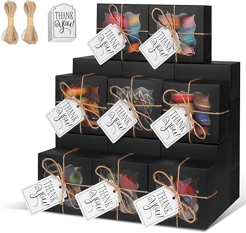 Miniatura 13 de KPOSIYA 120 cajas de panadería marrones con ventana, cajas individuales para cupcakes de 4 x 4 x 2.5 pulgadas, cajas de galletas de papel kraft