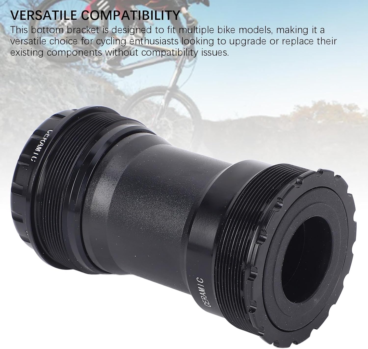 Alomejor Ceramic Bearing Bike Bottom Bracket, Aluminum Alloy Bicycle Bottom Bracket for Cycle Bottom Bracket