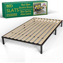 Wooden King Bed Slats for Support Under Mattress Replacement Wood Slats for King Size Bed Frame Under Mattress Support Without Extra Height 2.38-Inch Standard Width
