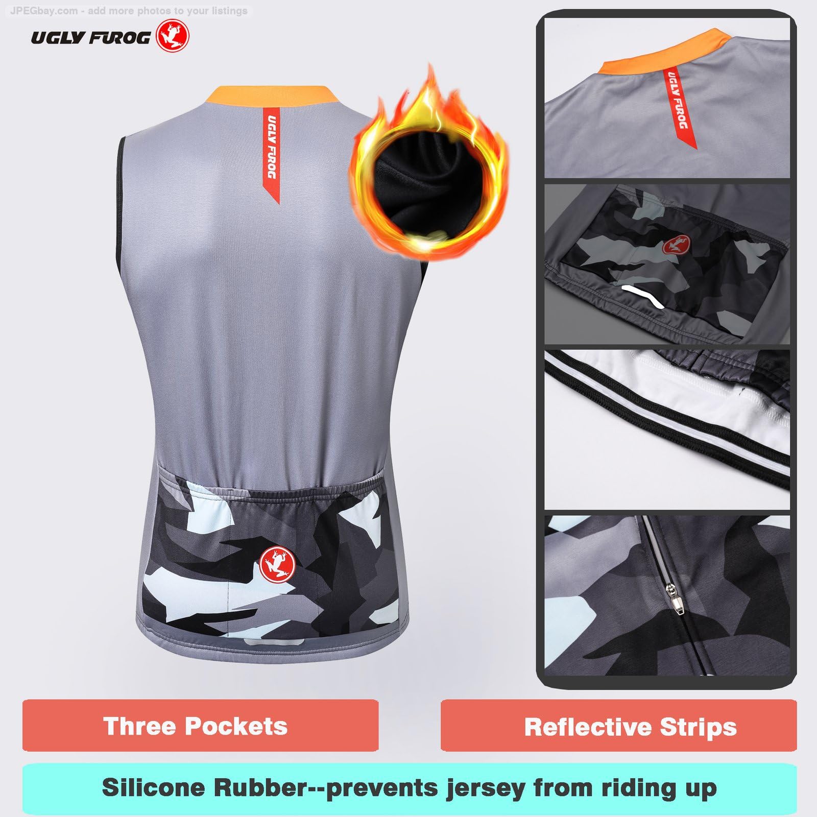 Ugly Frog Gilet Ciclismo Invernale Uomo Leggero Traspirante Antivento Giacca Bicicletta Abbigliamento Sportivo Senza Maniche