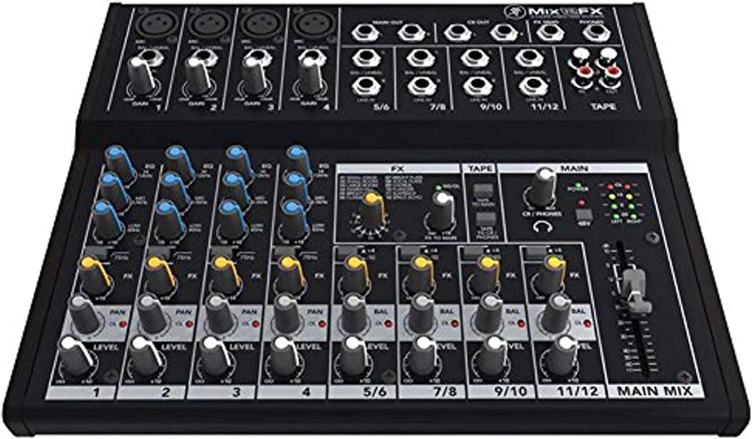 Mackie Mix12FX 12-Channel Compact Effects Mixer with XLR, RCA Connectivity