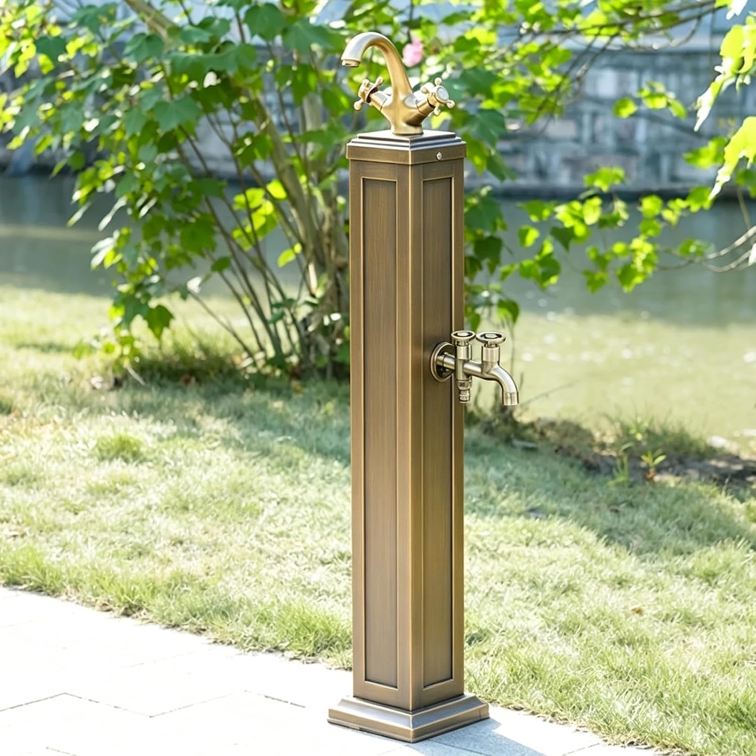 LXXW Outdoor Faucet Water Column Outdoor Water Column Garden Tap，Freestanding Faucet Antifreeze Faucet，Vertical Square Waters