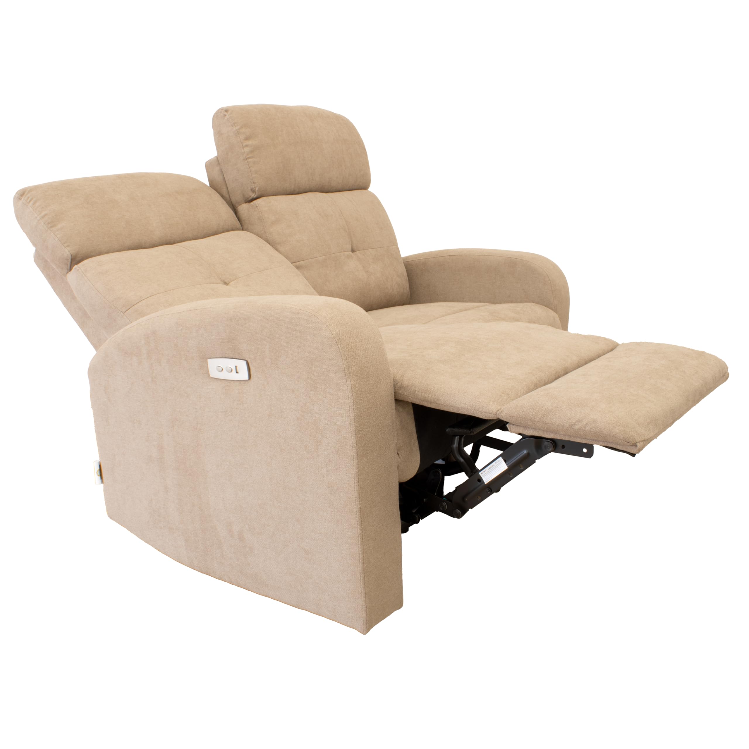 GARDENIA Elektrisches Sofa mit Verstellbarer Rückenlehne, Basis: Metall, Taupe, 130 x 77 x 104 cm