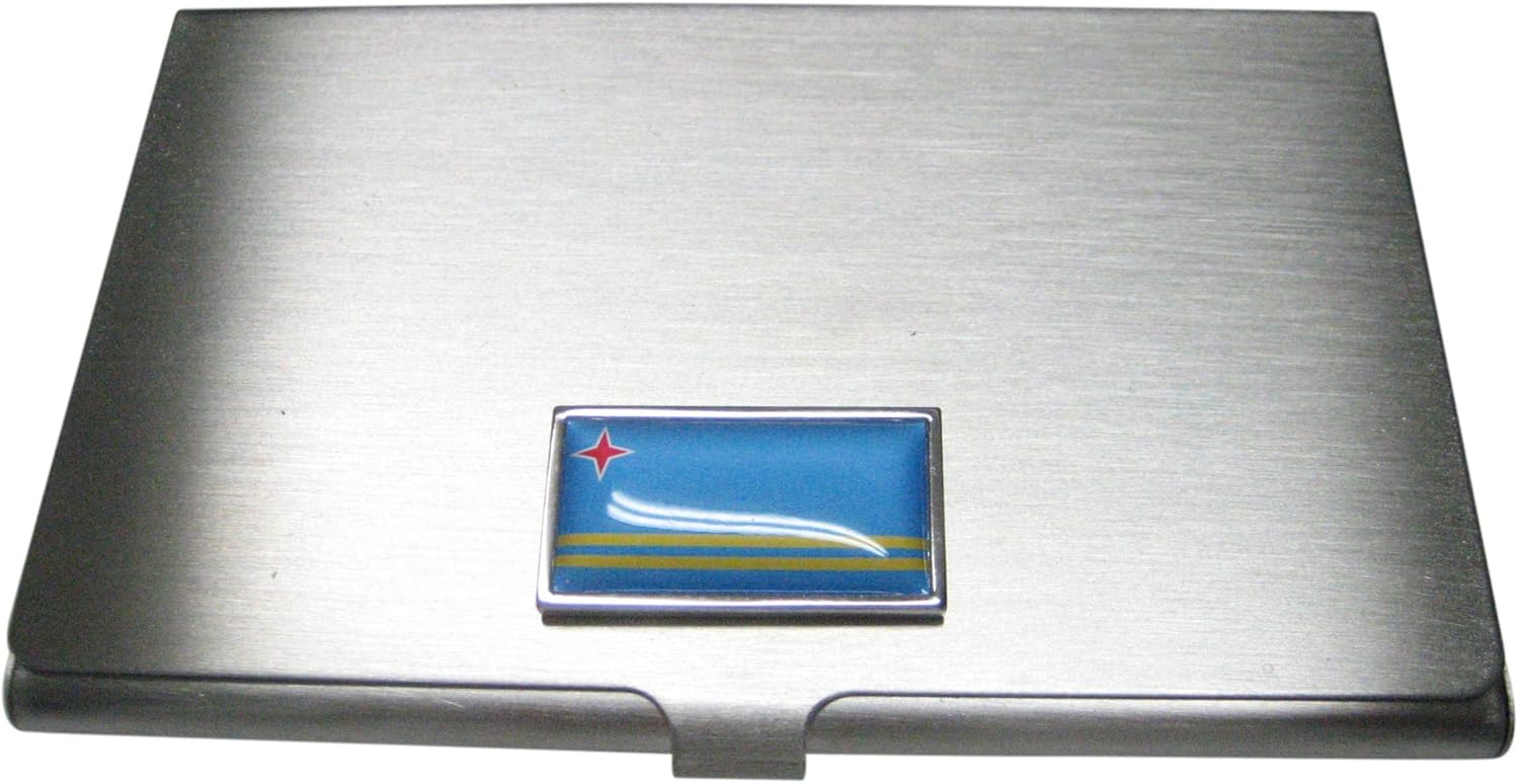Kiola Designs Thin Bordered Aruba Flag Business Card Holder