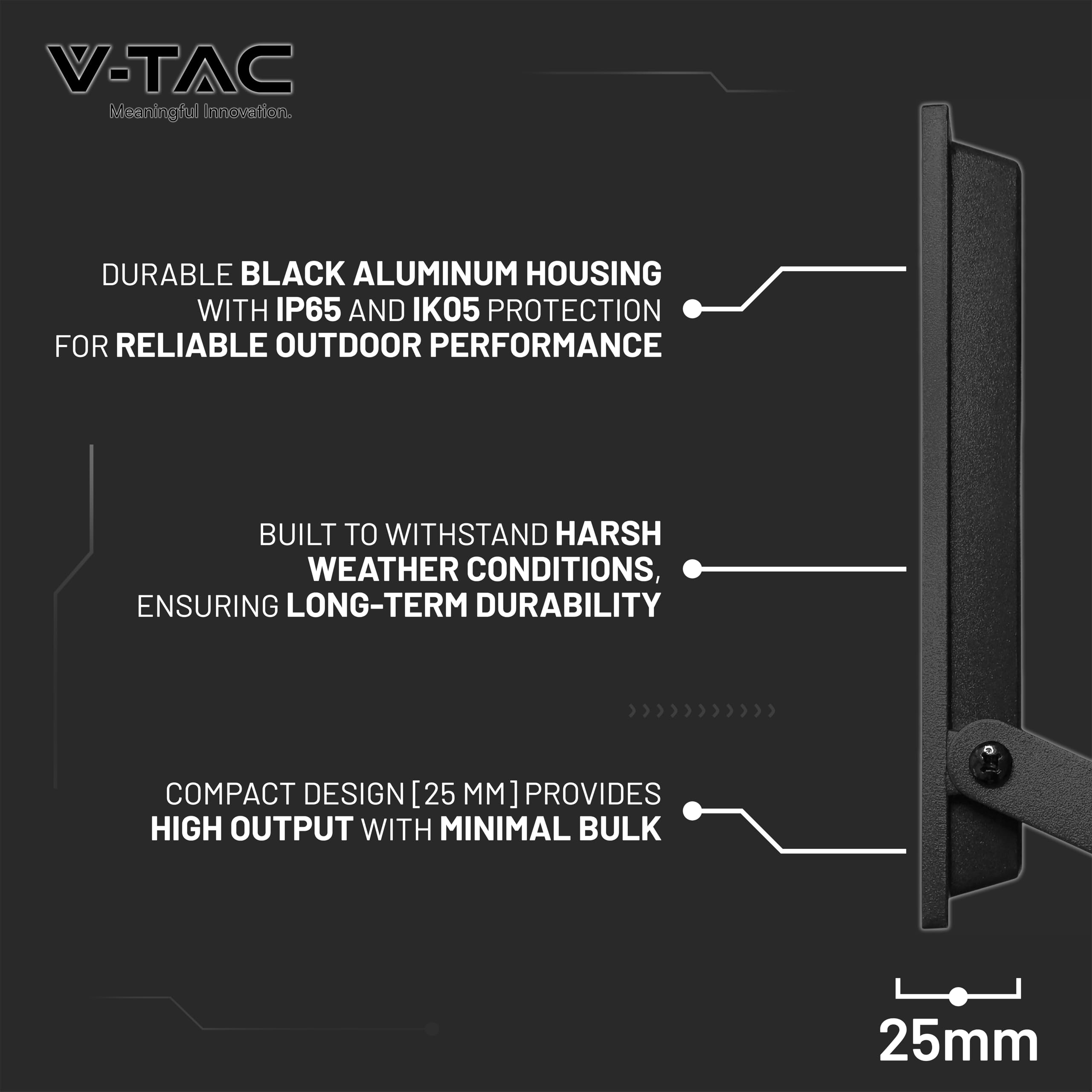 V-TAC 4x Fari LED da Esterno 100W - [ E-Series - Alte Perfomance, Bassi Consumi ] - Super Slim Design - 8150 Lumen - IP65 - Proiettore per Casa, Garage, Magazzino - Impermeabile - Luce Naturale 4000K