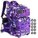 Military Tactical Backpack 45L Large Tactical Backpack for Men, Hiking Rucksack With Bottle Holder (Purple Camo)