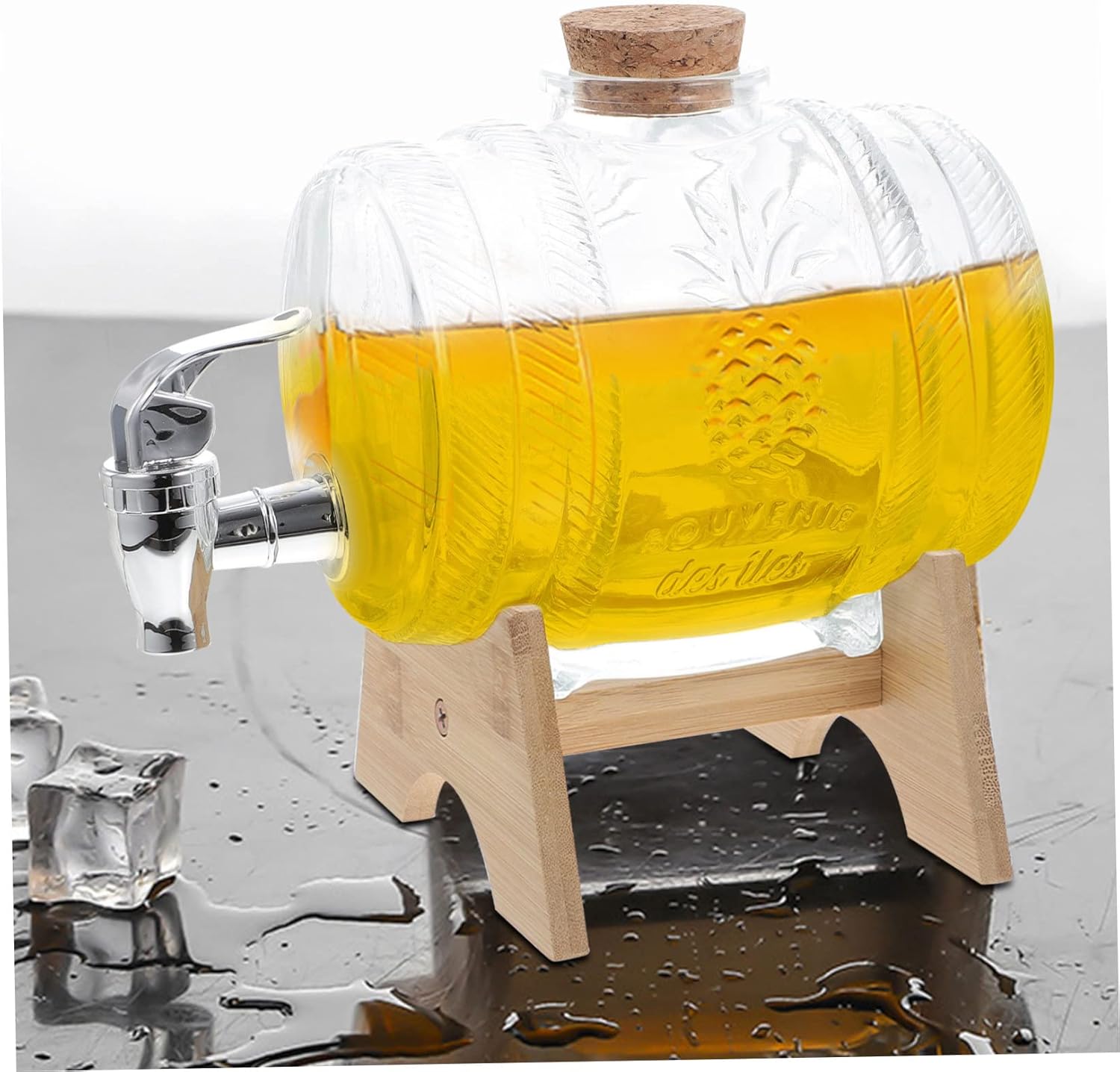 1 Set Wine Barrel Water Dispenser Wine Dispenser Bottle Faucet Bottles Gallon Beverage Decanter Sun Tea Accessories With Cover Pool Party Glass