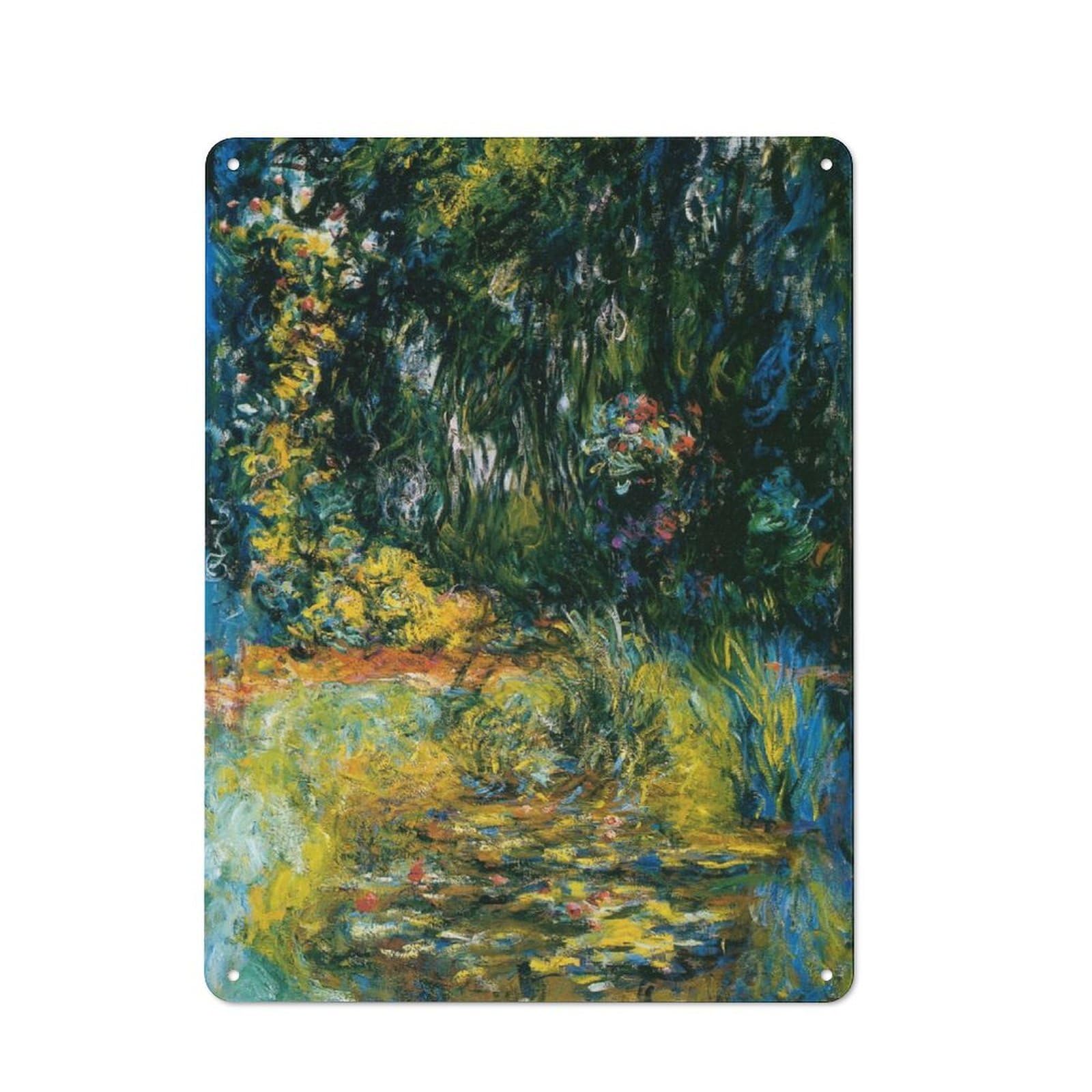 Junmoney Water Lily Pond By Monet Retro Metal Wall Sign 40X30cm For Guest Room Or Hallway, New-Space Wall Decor For Home Decor Collectors