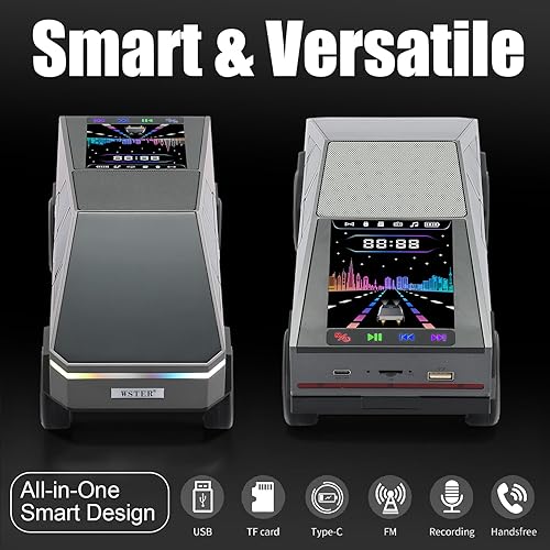 Miniatura 5 de Altavoz Bluetooth de reproducción futurista de camión, modelo inalámbrico portátil con pantalla de visualización, estéreo HD, emparejamiento TWS,