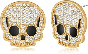 WOWORAMA Halloween Earrings Cute Pumpkin Earrings for Women Fun Crystal Pumpkin Stud Earrings Funny Smiling Face Pumpkin Drop Earrings Halloween Earrings Jewelry