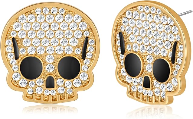 WOWORAMA Halloween Earrings Cute Pumpkin Earrings for Women Fun Crystal Pumpkin Stud Earrings Funny Smiling Face Pumpkin Drop Earrings Halloween Earrings Jewelry