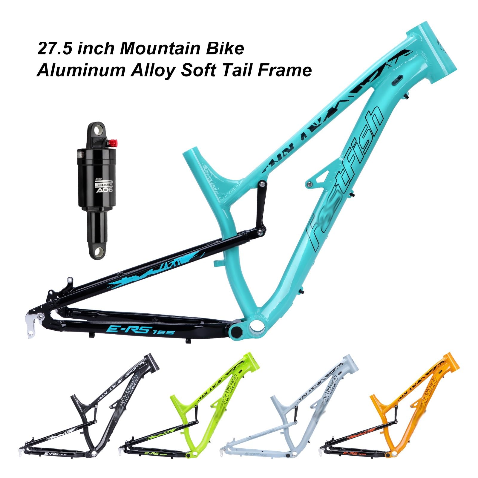 MirOdo Mountain Bike Softtail Frame 27.5er Aluminum Alloy Frame Disc Brake BSA BB68mm Quick Release 135mm XC/AM Bikes Frame with Shock Absorber (Color : Black, Size : 27.5