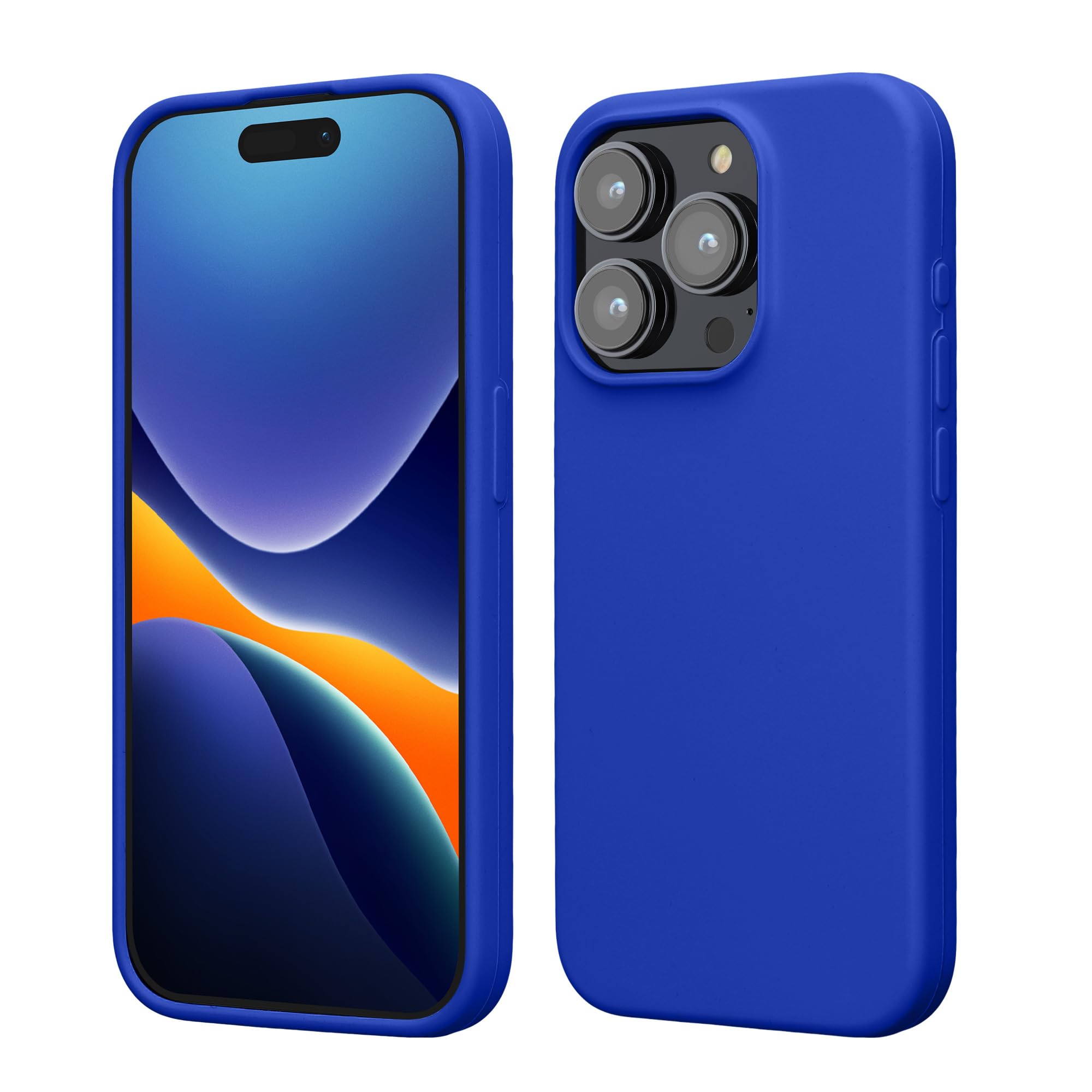 kwmobile Case Compatible with iPhone 15 Pro Case - Slim Soft TPU Silicone Cover - Baltic Blue