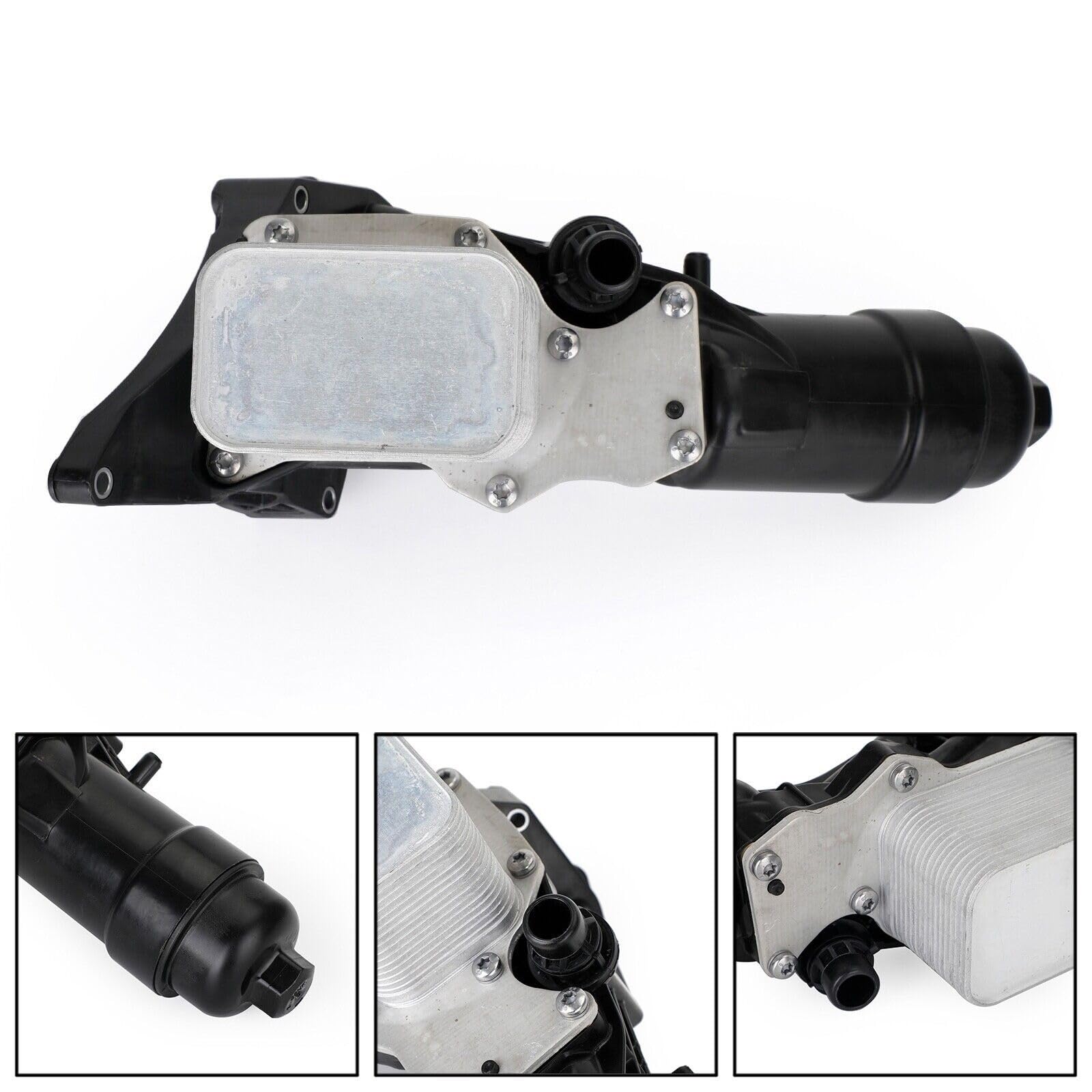 SaDity Filtro de aceite de motor de aluminio 11428596283 11428586673 Compatible con BMW F15 F20 F25 F26 G01 G02, enfriador de aceite de piezas de automóvil con junta