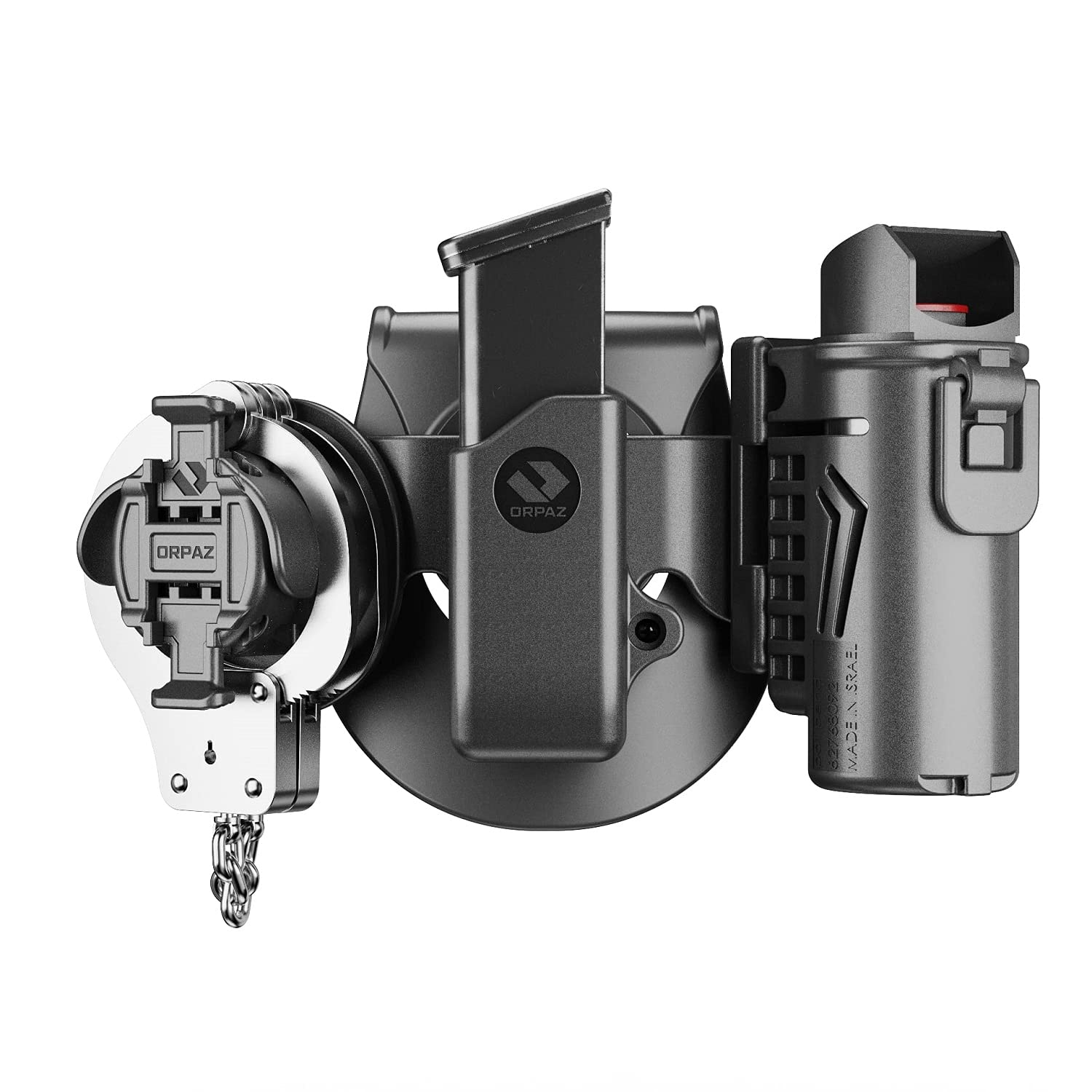 Orpaz Handcuff Holster, Handcuff Holder, for DS Polymer Mags, Pepper Spray & 9mm Mag Pouch Combo - Unisex - Will Improve Your Tactical Appearance