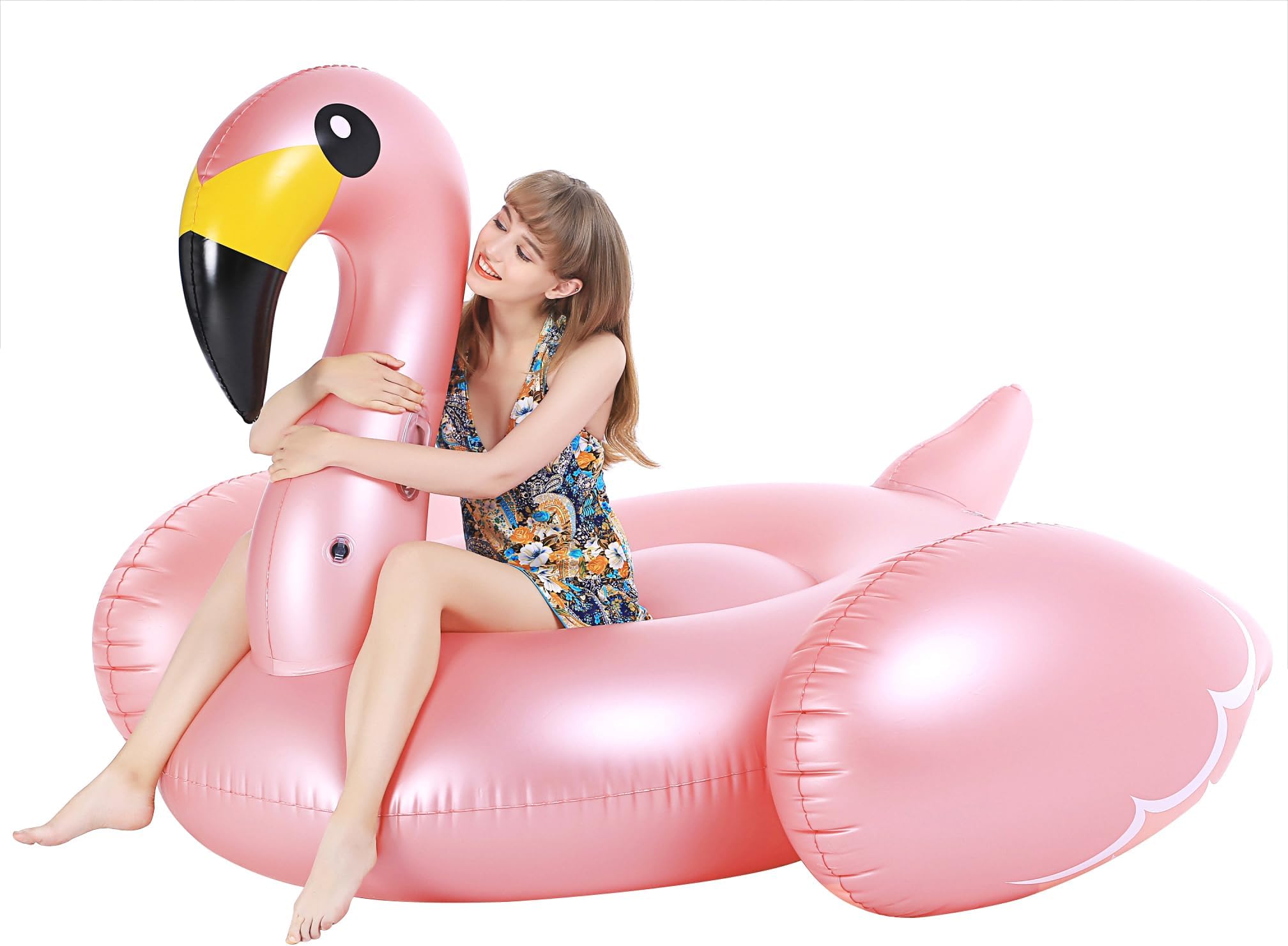 Jasonwell Giant Inflatable Flamingo Pool Float with Fast Valves Summer Beach Swimming Pool Floatie Lounge Floating Raft Outdoor Party Decorations Toys for Adults (XXXL)