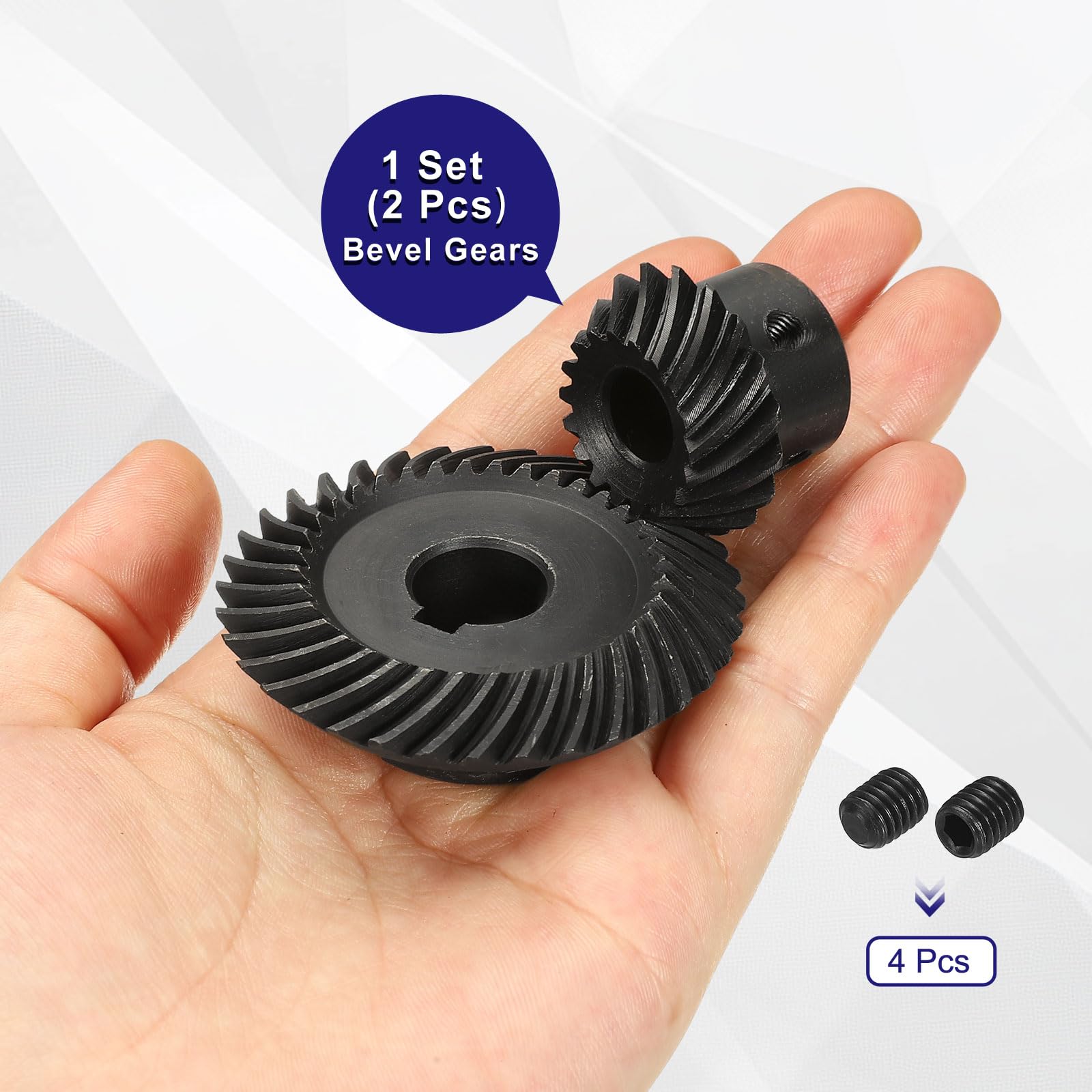 QUARKZMAN 90 Grad 1 : 2 Wellenloch Kegelradgetriebe 2 Stück 1.5 Mod 10mm Bohrung 18 Zähne Linksgewinde Und 14mm Bohrung Mit 5x2.3mm Keilnut 36 Zähne Rechtsgewinde Geschliffene Spiral