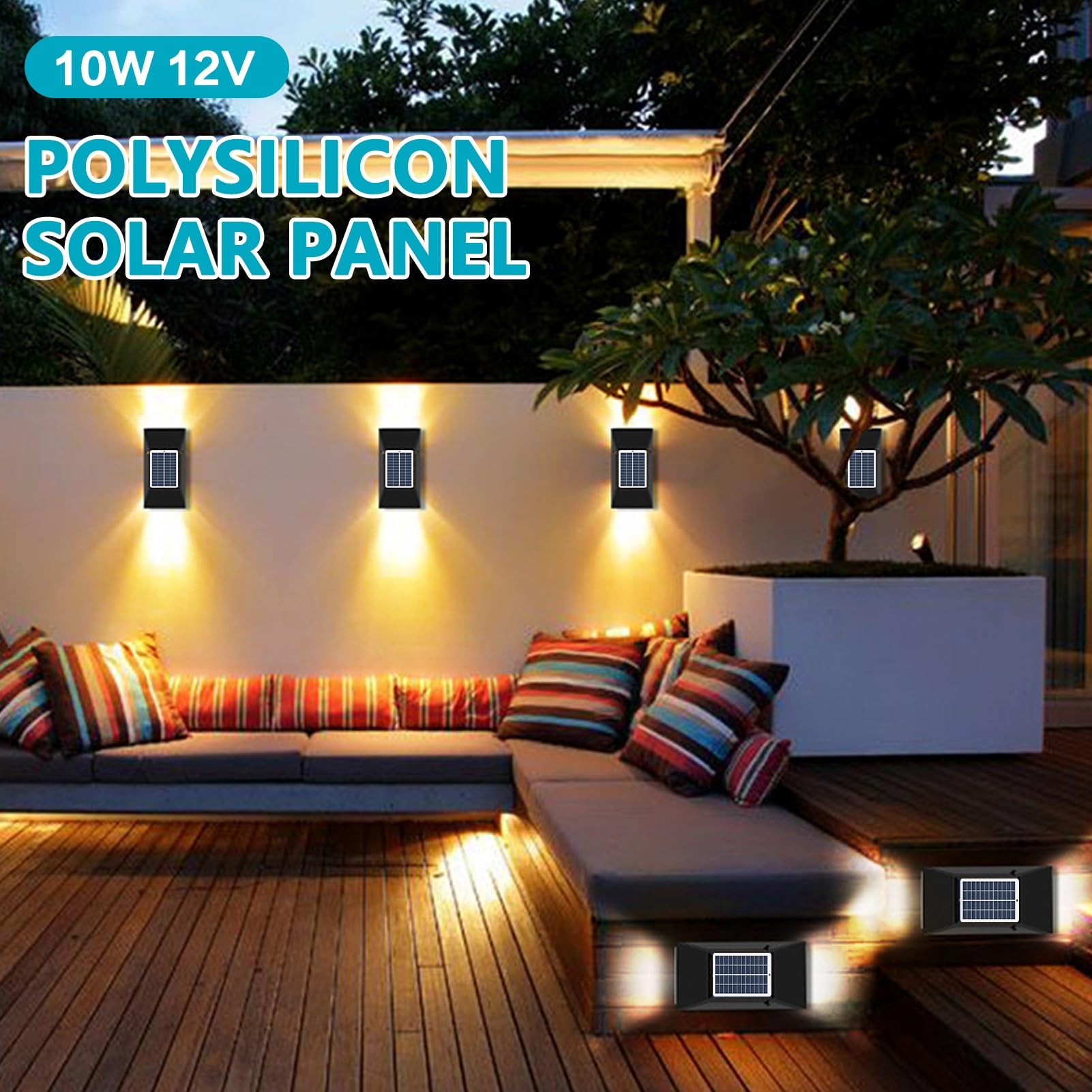 DEWIN Mini panel słoneczny, 5 W, przenośny polikrystaliczny panel słoneczny 12 V, ogniwa słoneczne, ładowarka do akumulatora DC 5,5 V, przyłącze do balkonu ogrodowego na zewnątrz, lampa solarna do