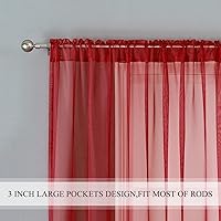 Vista 25 de JUSPURBET 2 cortinas traslúcidas para ventana, panel de cortina semitransparente sólido de lujo para sala de estar, dormitorio al aire libre, 59 x