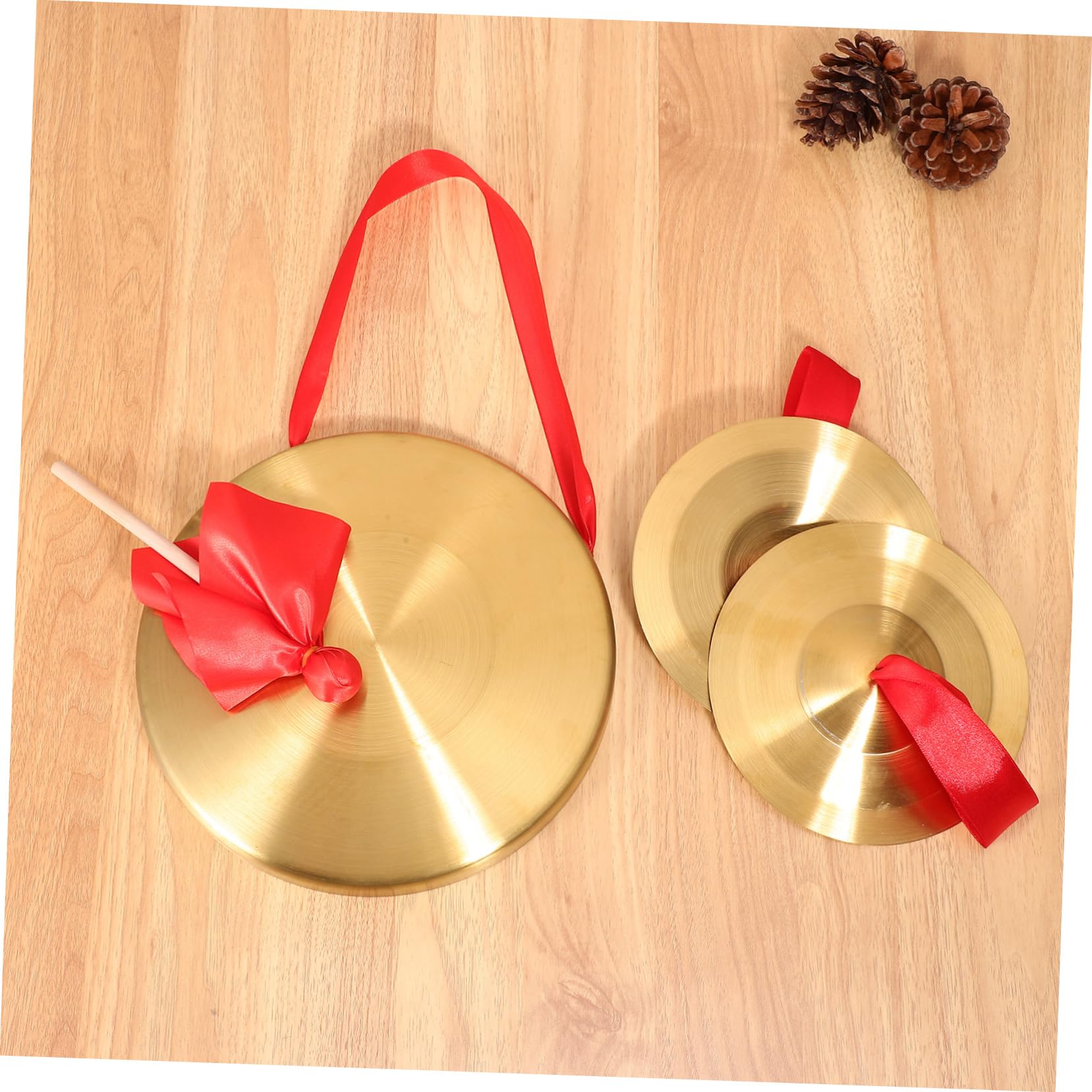 ibasenice Handgong Kupferbecken Minigong Gonginstrument Schlaggong Warngong Großer Gong Lauter Gong Musikinstrument