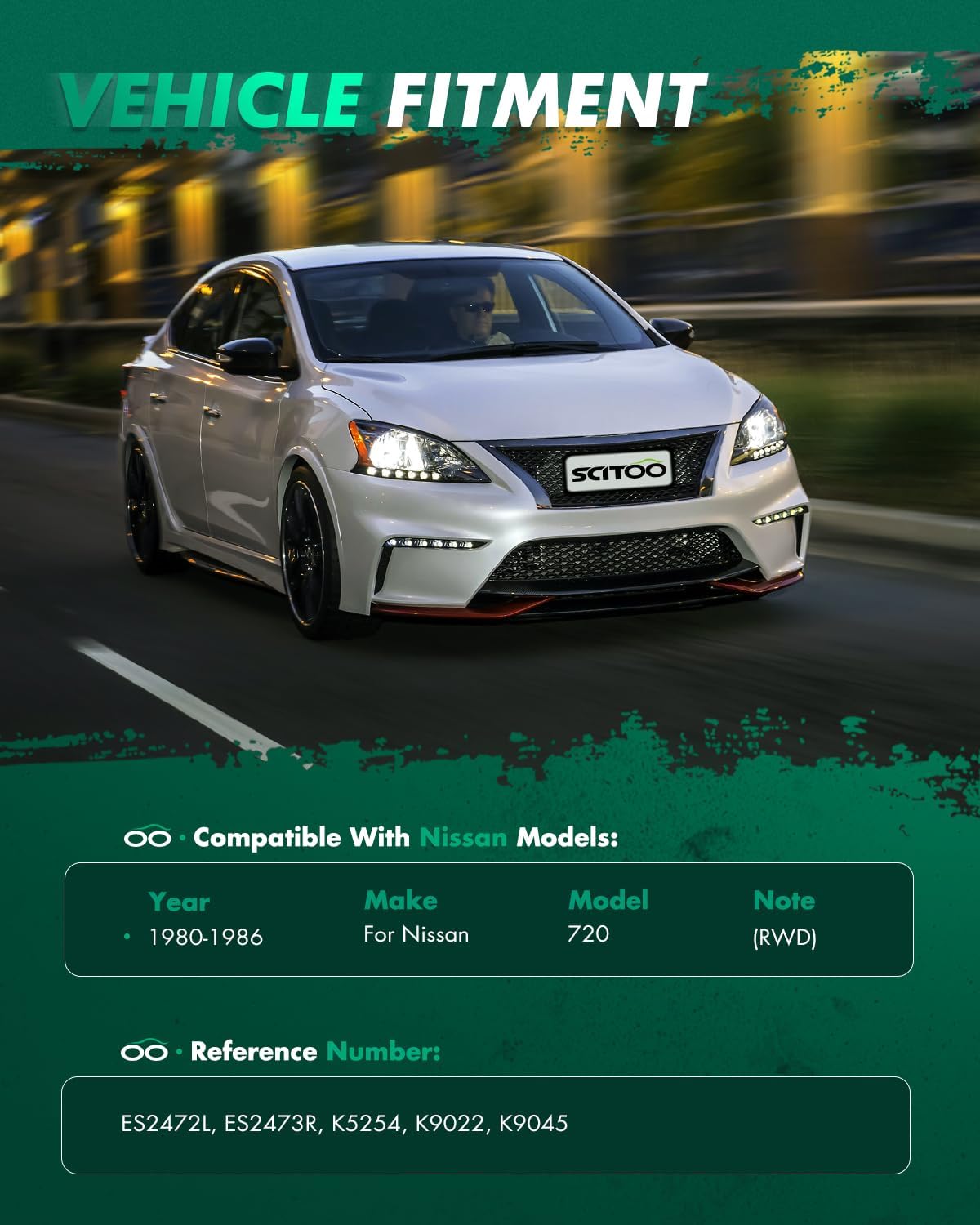 SCITOO 10Pcs RWD Front Suspension Kit Inner Outer Tie Rod End Sway Bar Link Upper Lower Ball Joint Fit 1980-1986 for Nissan 720