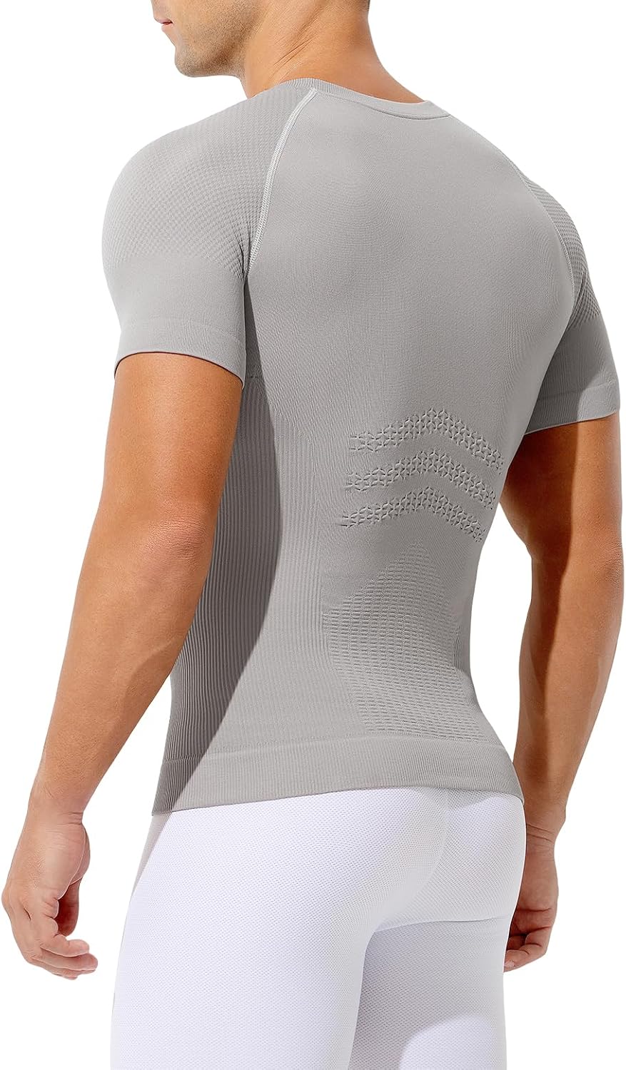 Casey Kevin Men's Slimming Compression Shirts 3 Pack, Short Sleeve Shapewear Undershirt for Men Body Shaper Tummy Control