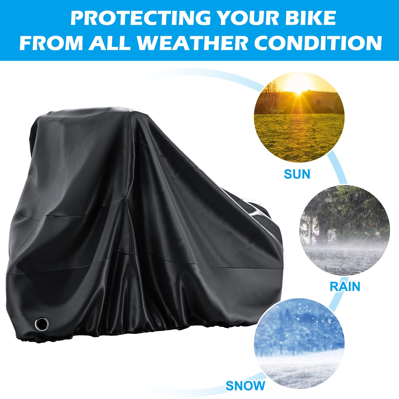 MOPHOTO Funda de bicicleta para adultos para almacenamiento de bicicletas al aire libre, cubierta impermeable resistente para triciclo