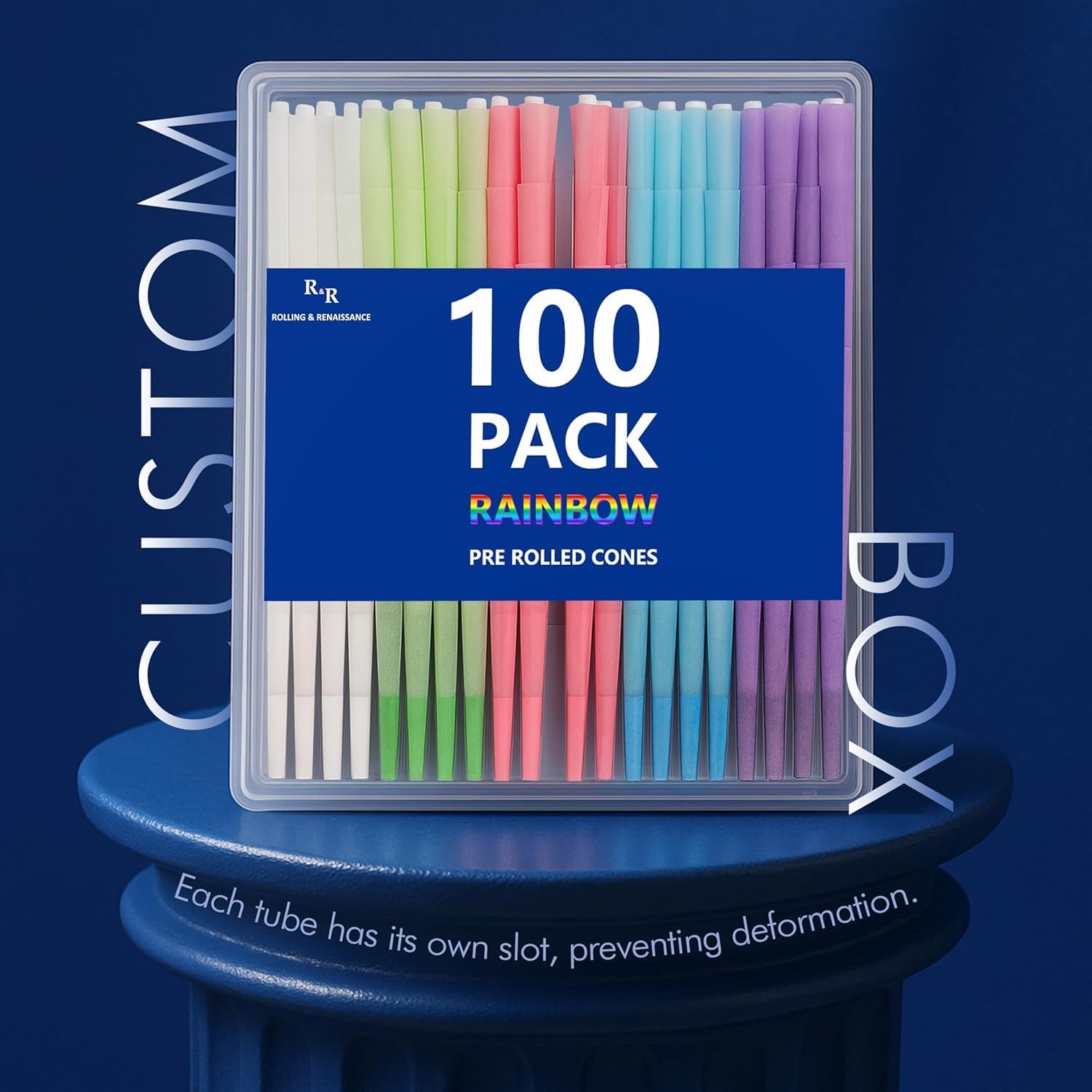 100 Pack Colorful Rolling Papers Pre Rolled Cones King Size - 108mm King Size Pre Rolls Paper with Filter Tips Rainbow cones Filling funnels/Mini Scoop/Packing Sticks