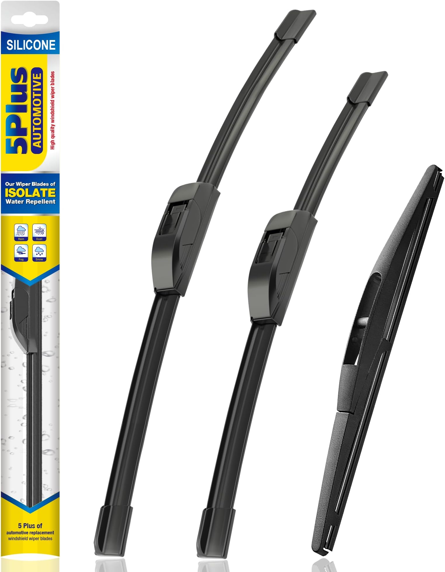 5 PLUS® Silicone Windshield Wipers Replacement for Mitsubishi Outlander Sport 2011-2023, RVR 2011-2017, ASX 2013-2015 Wiper Blades(Set of 3), Windshield Wiper Blades For My Car-24"/21"/10"