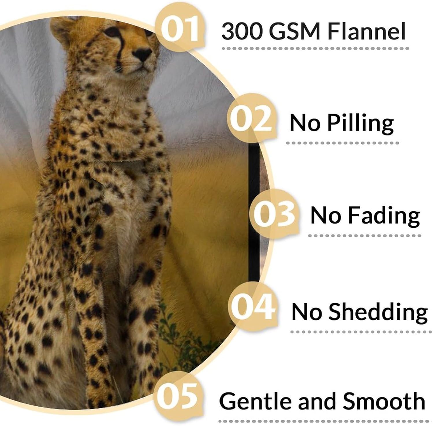 Cheetah Blanket for Kids, Adults - Soft, Fuzzy & Cozy - 40"x50" Small Size Throw Blankets for Couch, Office - Brown Cute Warm Throws Gifts - Image 4