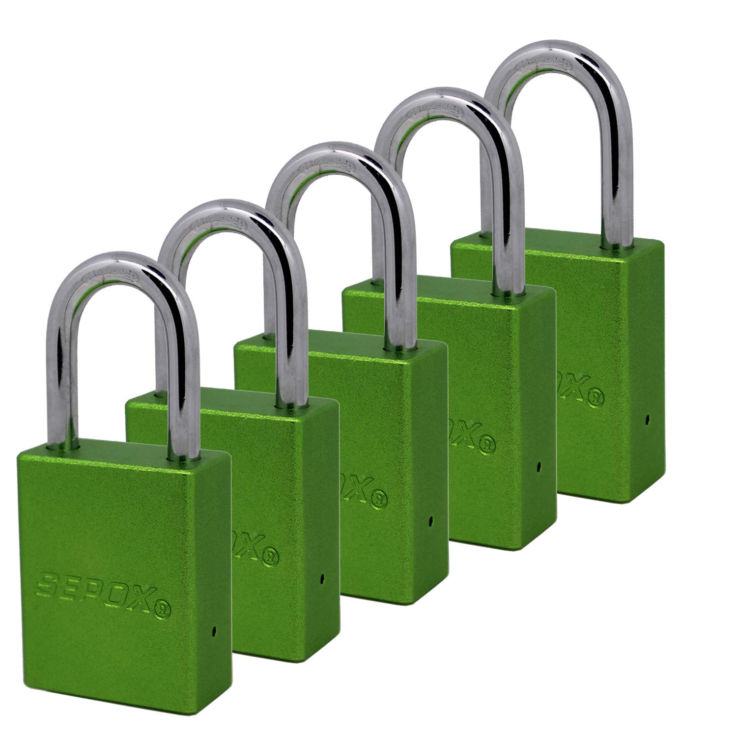 SEPOX Rekeyable Keyed Padlocks Aluminum Keyed Alike Outdoor Padlock 5 Pack Sets Lock with Same Key 40MM