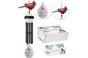 Expressive Red Bird Wind Chimes for Outside