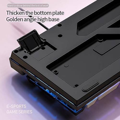 Miniatura 4 de Teclado mecánico flotante con cable RGB retroiluminado para juegos, USB, portátil, regalos de cumpleaños geniales para hombres y mujeres (B)