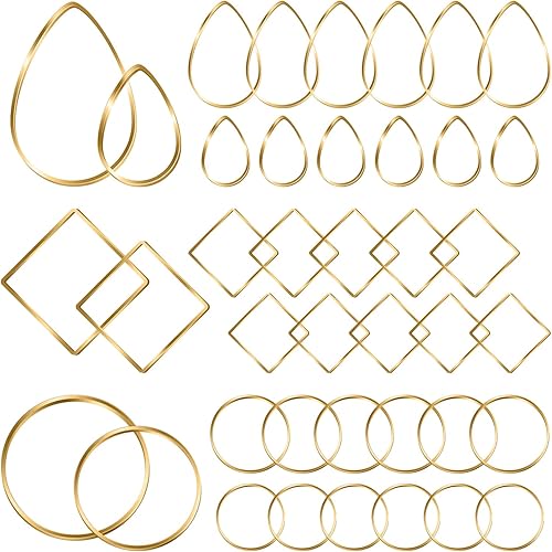 Miniatura 6 de 72 aretes de aro en forma de lágrima para hacer joyas, manualidades, manualidades, abalorios, aretes de aro (oro rosa y blanco K) (72 piezas blanco