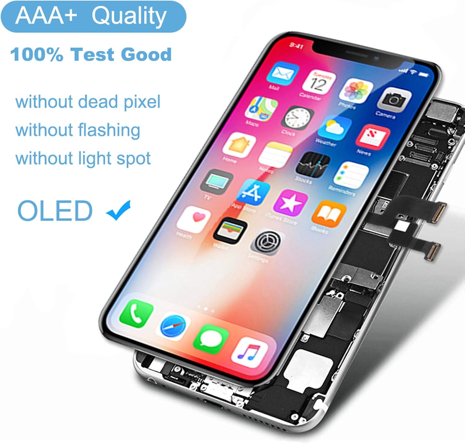 Fixerman for iPhone X OLED [NOT LCD] Screen Replacement 5.8 inch, 3D Touch Display Digitizer Assembly with Repair Tools, Compatible with Model A1865, A1901, A1902